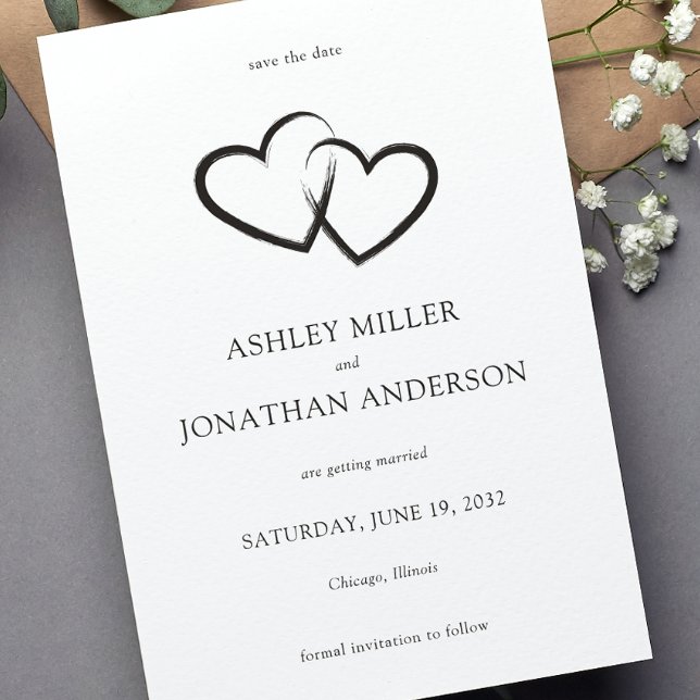 Elegante moderne, einfache Elemente Hochzeit Save The Date (Von Creator hochgeladen)