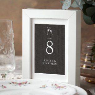 Elegante moderne, einfache Elemente Hochzeit Tischnummer