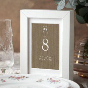 Elegante moderne, einfache Elemente Hochzeit Tischnummer