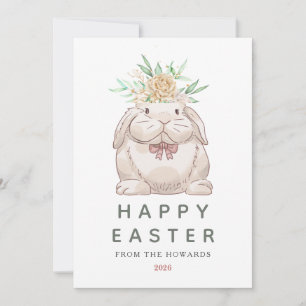 Elegante moderne einfache Hasen-Frohe-Ostern-Foto Feiertagskarte