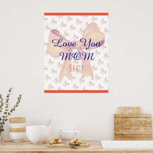 Elegante moderne, einfache Liebe Mama Mütter Tag Poster