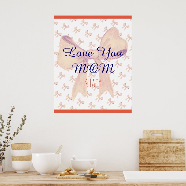 Elegante moderne, einfache Liebe Mama Mütter Tag Poster (Küche)