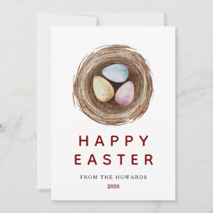 Elegante moderne einfache Ostereier   Frohe Ostern Feiertagskarte