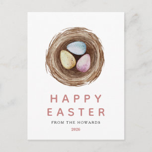 Elegante moderne einfache Ostereier Frohe Ostern Feiertagspostkarte