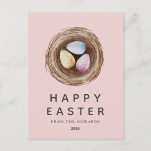 Elegante moderne einfache Ostereier   Frohe Ostern Feiertagspostkarte