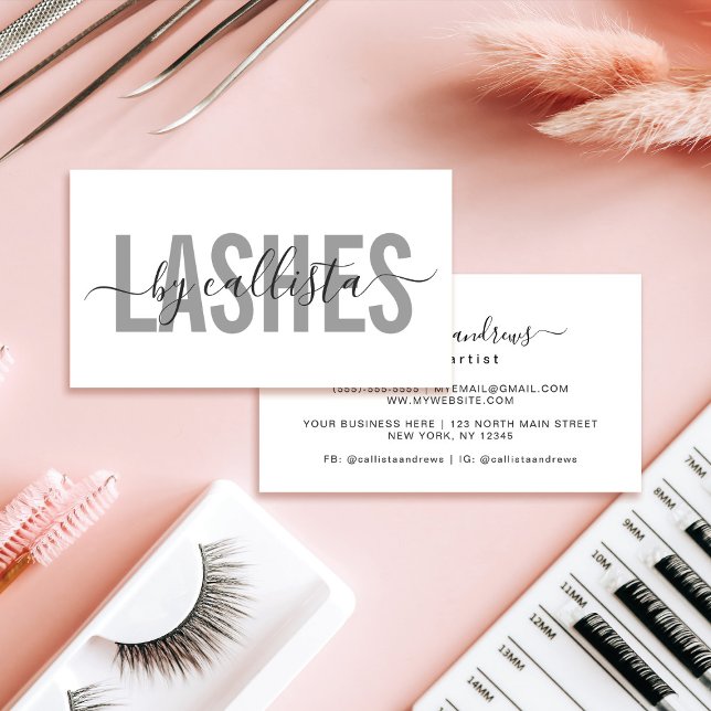 Elegante moderne, einfache Typografie-Lashes Visitenkarte (Von Creator hochgeladen)