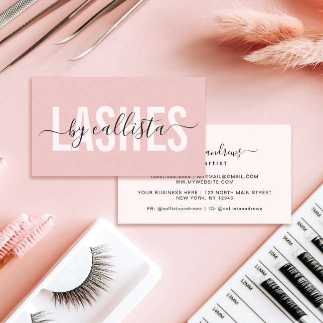Elegante moderne, einfache Typografie-Lashes Visitenkarte (Von Creator hochgeladen)