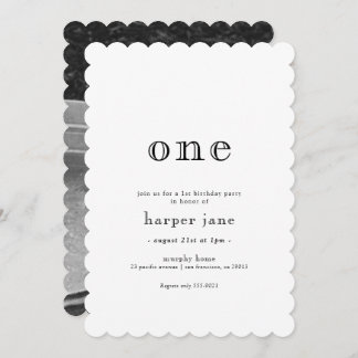 Elegante Moderne Einladung zum 1. Geburtstag