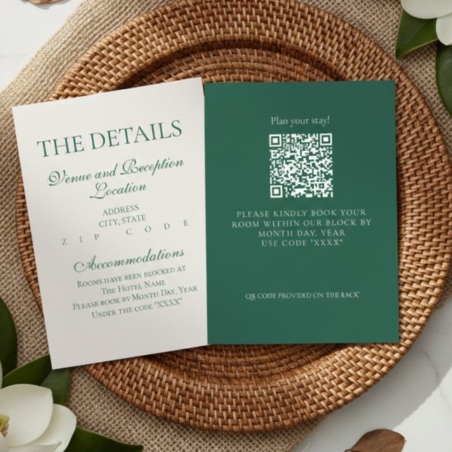 Elegante, moderne Einladungen für Hochzeiten Detai (Elegant Modern Invitation Insert Wedding Details
)