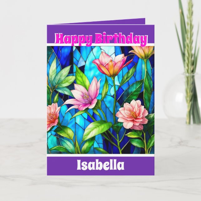 Elegante Moderne, einzigartige Sammlung der Flora Karte (Vorderseite)