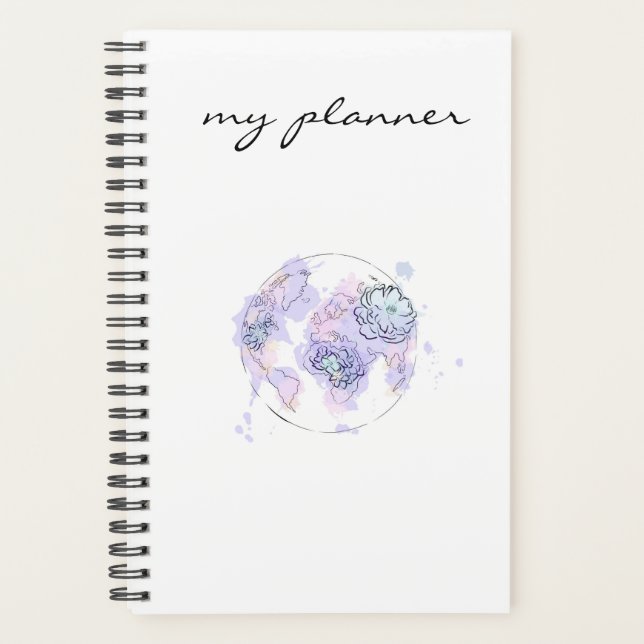 Elegante Moderne Eleganz Blau Planer (Vorderseite)