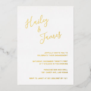 Elegante moderne Engagement-Partei Folieneinladung