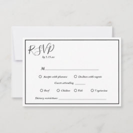 Elegante moderne Ernährungsbeschränkungen Hochzeit RSVP Karte