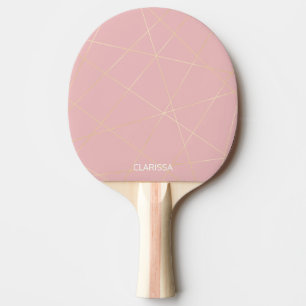 Elegante moderne erröten rosa Goldgeometrisches Tischtennis Schläger