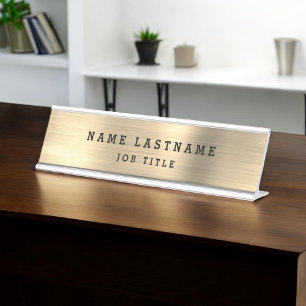 Elegante moderne Executive Gold Professional  Schreibtischnamensplakette