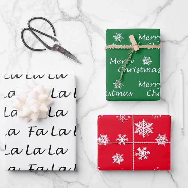 Elegante Moderne Fa. La La La Geschenkpapier Set (Vorderseite)