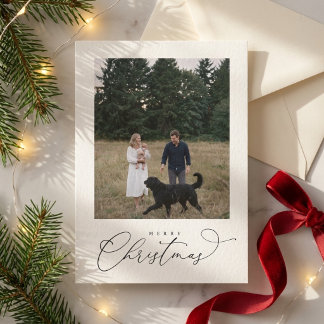 Elegante moderne Familien-Tier-Foto Frohe Weihnach Feiertagskarte