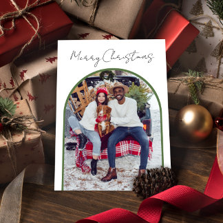 Elegante moderne Familienfoto-Weihnachtsgrüße  Feiertagskarte