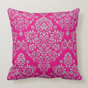 Elegante moderne Farben und vintage Damast-Muster Kissen
