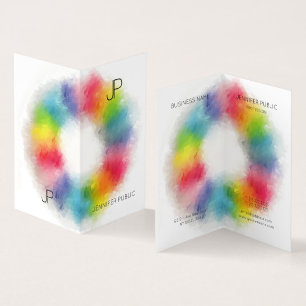 Elegante moderne, farbenfrohe Monogramm-Vorlage Visitenkarten