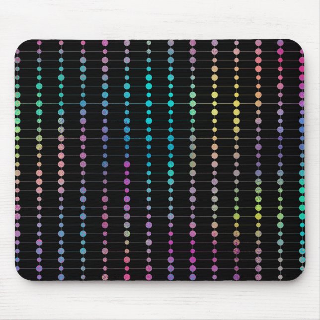 Elegante moderne farbenfrohe Perlen Kreise Dots Mu Mousepad (Vorne)