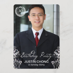 Elegante moderne Farn-Foto-Geburtstags-Einladungen Einladung