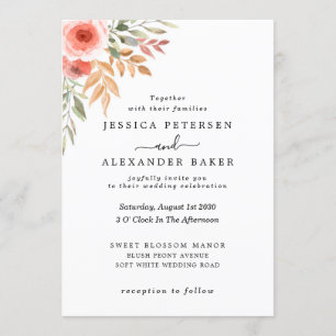 Elegante moderne Flora und Fauna Einladung