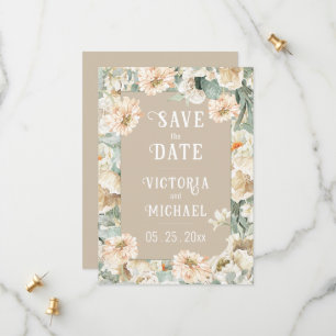 Elegante moderne Floral-Hochzeit Save The Date