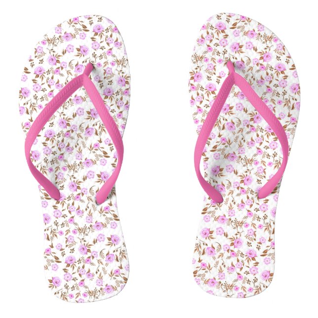Elegante Moderne florale Rose Flip Flops (Fußbett)
