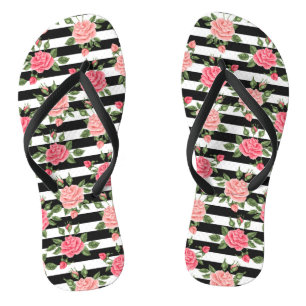 Elegante Moderne florale Rose Flip Flops