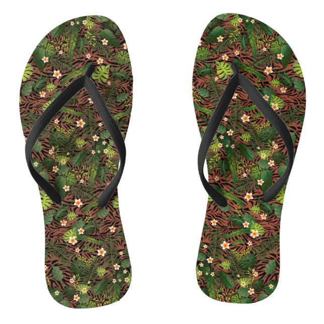 Elegante Moderne florale Rose Flip Flops (Fußbett)