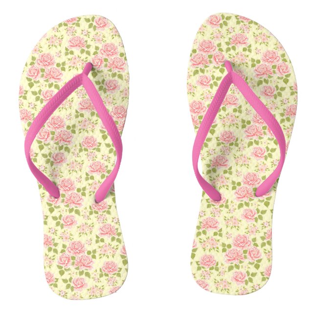 Elegante Moderne florale Rose Flip Flops (Fußbett)