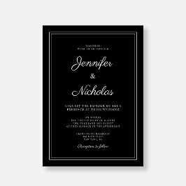 Elegante moderne formale Schwarze Schrift Hochzeit Einladung