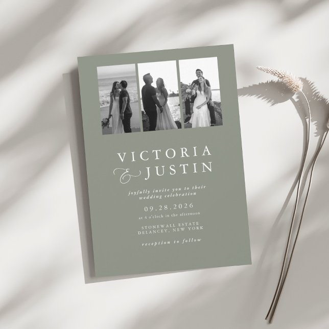 Elegante Moderne Foto Collage Wedding Einladung (Von Creator hochgeladen)