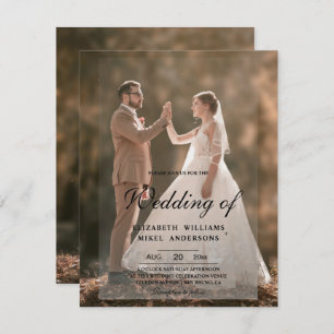 Elegante Moderne Foto Front & Back Wedding Einladung