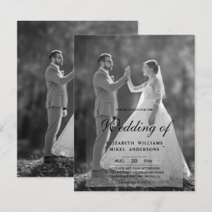 Elegante Moderne Foto Front & Back Wedding Einladung