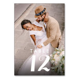 Elegante moderne Foto-Hochzeitsempfang Tischnummer