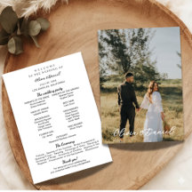 Elegante moderne Foto-Hochzeitsprogramm-Vorlage