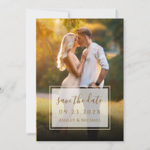 Elegante moderne Fotografie-Schrift Transparent Ho Save The Date