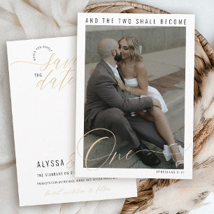 Elegante moderne Fototypografie christliche Hochze Save The Date