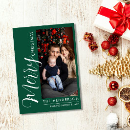 Elegante moderne Fotoweihnachtskarte |Frohe Weihna Feiertagskarte