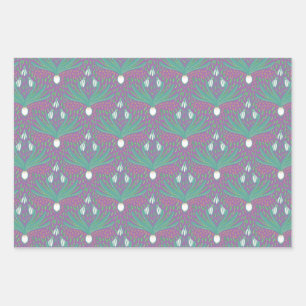 Elegante, moderne Frühlingssnowdrop Blume Wrappi Geschenkpapier Set