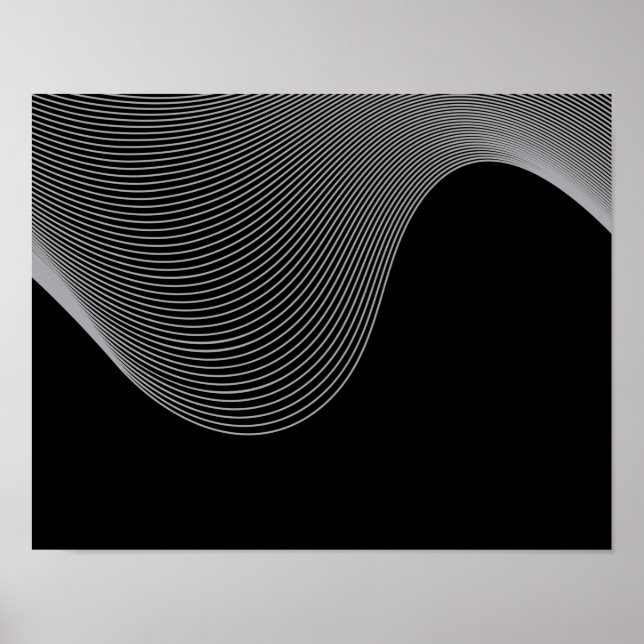 Elegante, moderne, futuristische Wave Abstraktion Poster (Vorne)