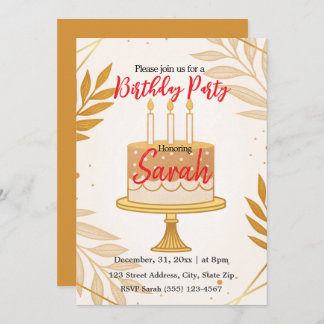 elegante, moderne Geburtstagsparty Einladung