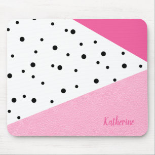Elegante moderne geometrisch rosa Ledernuancen Mousepad