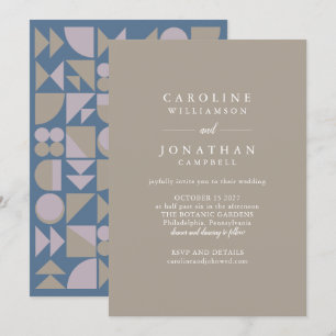 Elegante Moderne Geometrische Blaue Taupe Lilac Ho Einladung