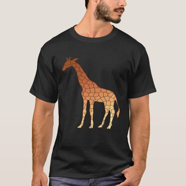 Elegante moderne geometrische Giraffe in Kupferbra T-Shirt (Vorderseite)