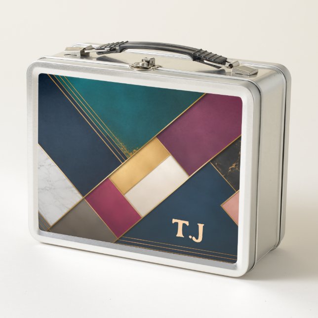 Elegante moderne geometrische Lunchbox mit individ (Vorderseite)