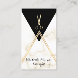 Elegante moderne geometrische Marmorschere Gold Visitenkarte