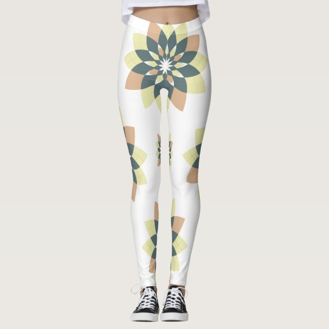 Elegante moderne geometrische Sternenbursts Leggings (Vorderseite)